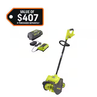 40V 12 in. Single-Stage Cordless Electric Snow Shovel with 4.0 Ah Battery and Charger | The Home Depot