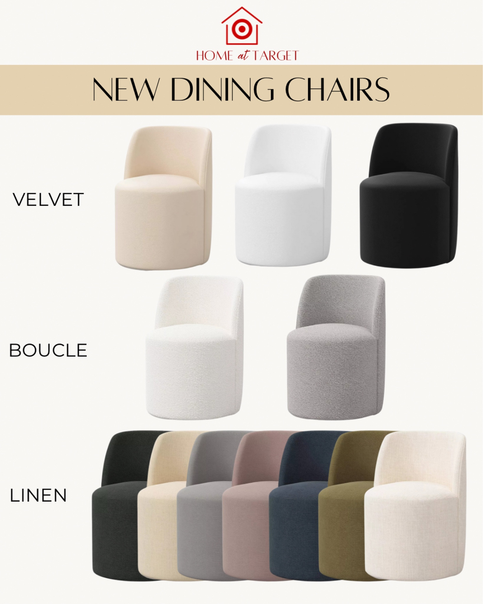 Dining chairs, upholstered dining chairs, velvet chair, boucle chair, linen chair, threshold, target