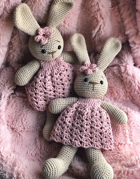 Easter Bunny Gift Crochet Rabbit Doll Knit Bunny for Baby | Etsy | Etsy (US)
