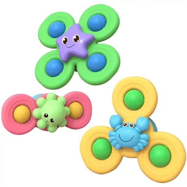 Adifare 3Pcs Suction Cup Spinner Toys, Simple Dimple Fidget Toys with Suction Cup Silicone Flippi... | Walmart (US)