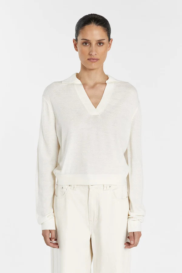 LOGAN CREAM POLO NECK JUMPER | DISSH