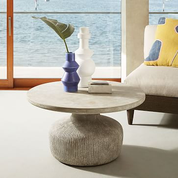 Tambor Outdoor Round Coffee Table (30"&ndash;40") | West Elm (US)