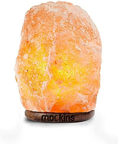 Mockins 5-7 lbs Natural Himalayan Salt Lamp with Stylish Wood Base | Hand Carved from Himalayan M... | Amazon (US)
