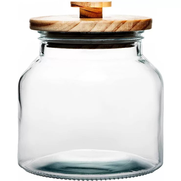 Amici Home Denali Clear Glass Canister, Food Storage Jar with Airtight Wood Lid with Handle | Target