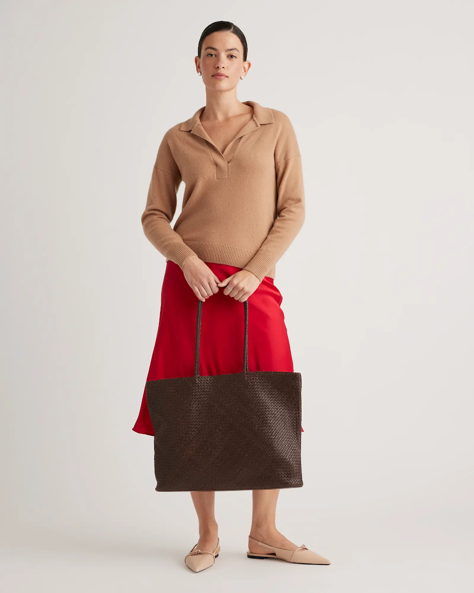 Italian Leather Handwoven Tote | Quince