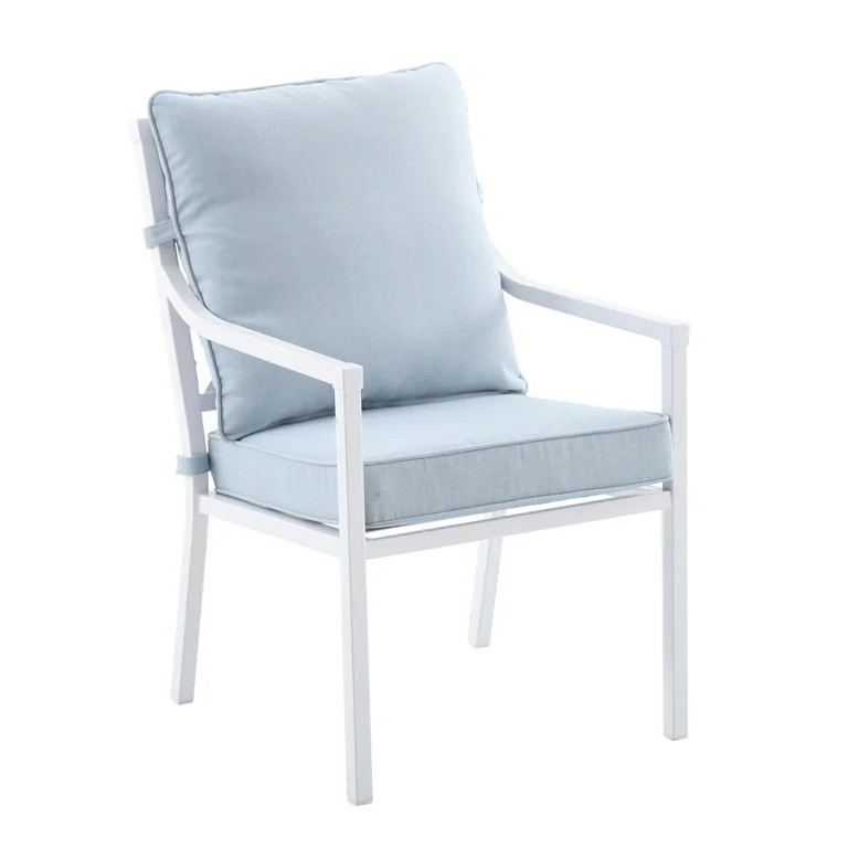 My Texas House Cambria Steel Outdoor Patio Dining Chair - Set of 2, Blue | Walmart (US)