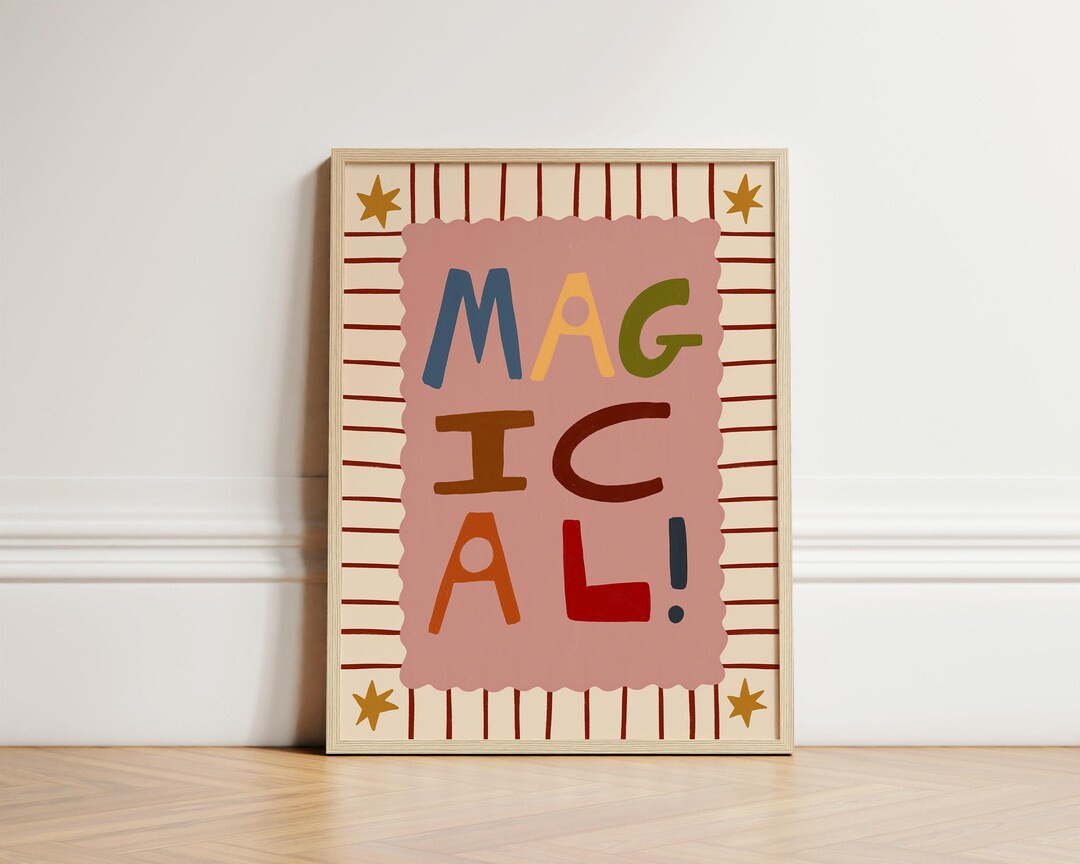 Magical Print, Colourful Nursery Print, Toddler Bedroom, Illustration Wall Art, Nursery Wall Art,... | Etsy (US)