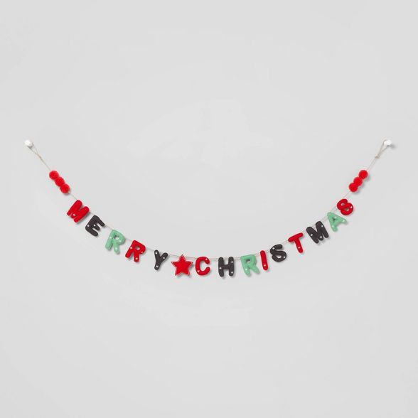 6ft Merry Christmas Garland Red/Black/Green - Wondershop™ | Target