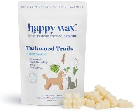 Happy Wax Teakwood Trails Wax Melts for Pet Owners – Odor Eliminating, Calming, Pet-Safe, Non-T... | Amazon (US)