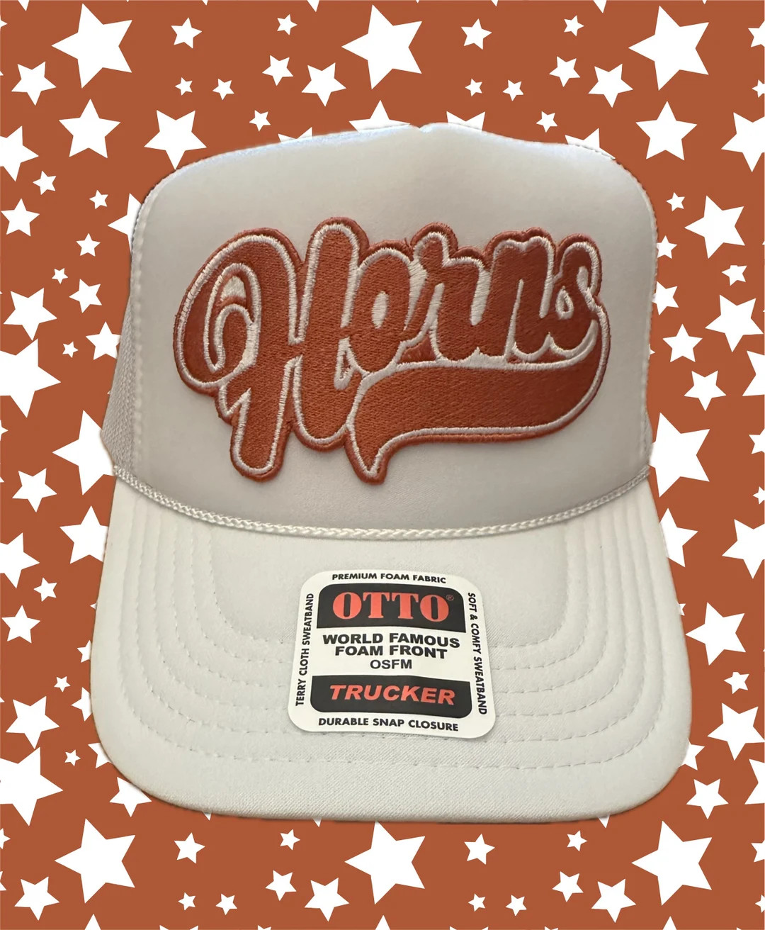 Custom Mascot Horns Longhorn Texas Orange Swoosh Preppy Embroidered Patch Trucker Hat - Etsy | Etsy (US)