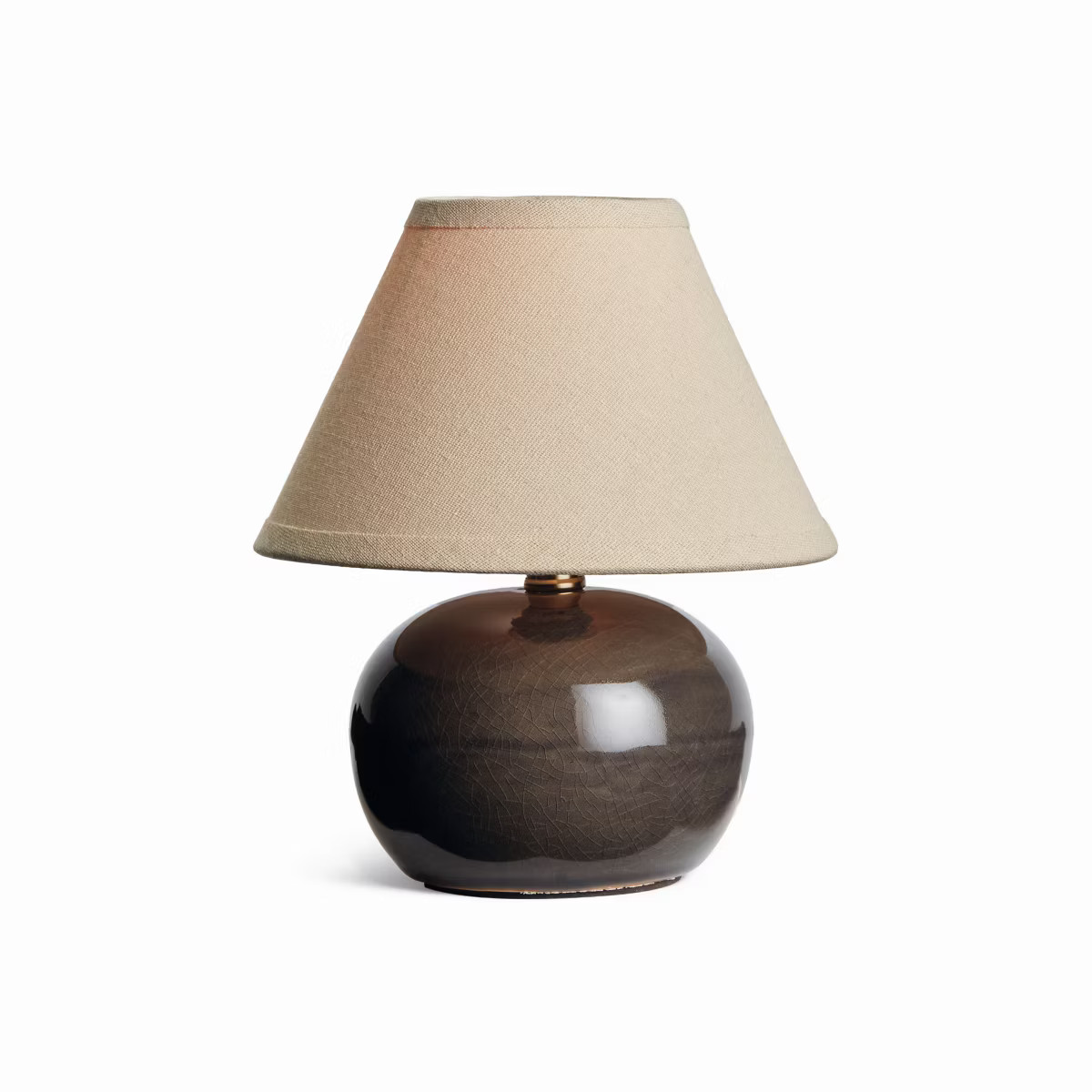 Plum & Post Oscar Mini Lamp - Gray Crackle Glaze - Linen Shade  - 8" | Target