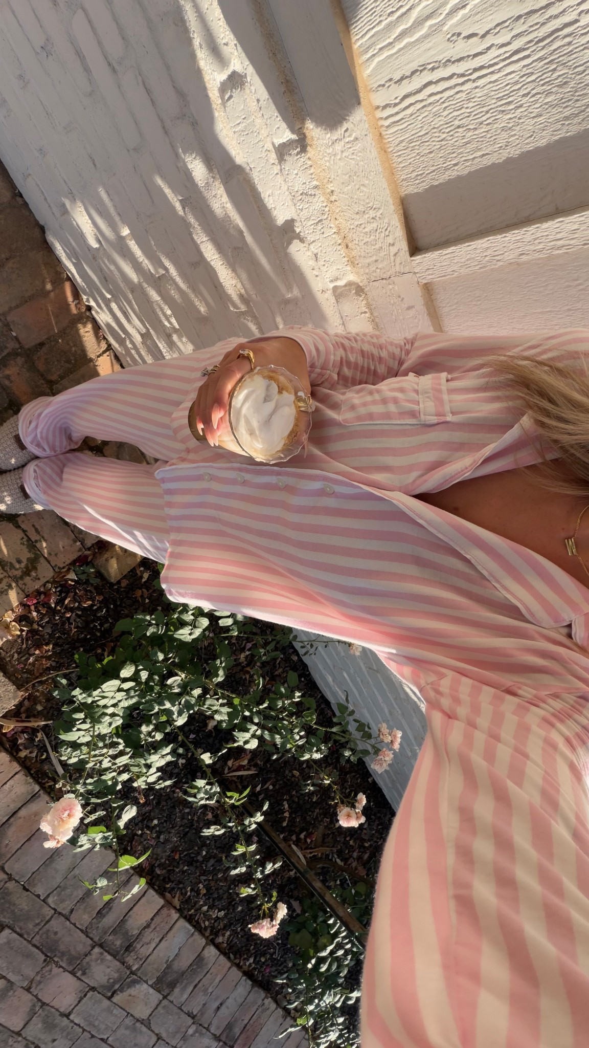 Pink striped pajamas
