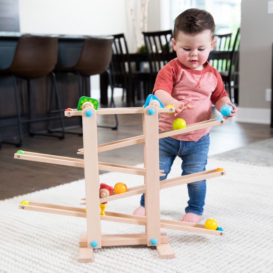 Roll 'n Go Wooden Marble Run - Best Early Learning Toys for Babies | Fat Brain Toys