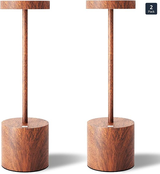 LED Cordless Table Lamps Set of 2,Portable Rechargeable 5000mAh Outdoor Table Lamp,3 Color Steple... | Amazon (US)