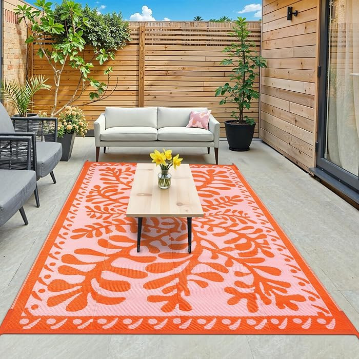 6'x9' Outdoor Rug for Patio, Reversible Waterproof Patio Rug, Outdoor Plastic Straw Rug Outside A... | Amazon (US)