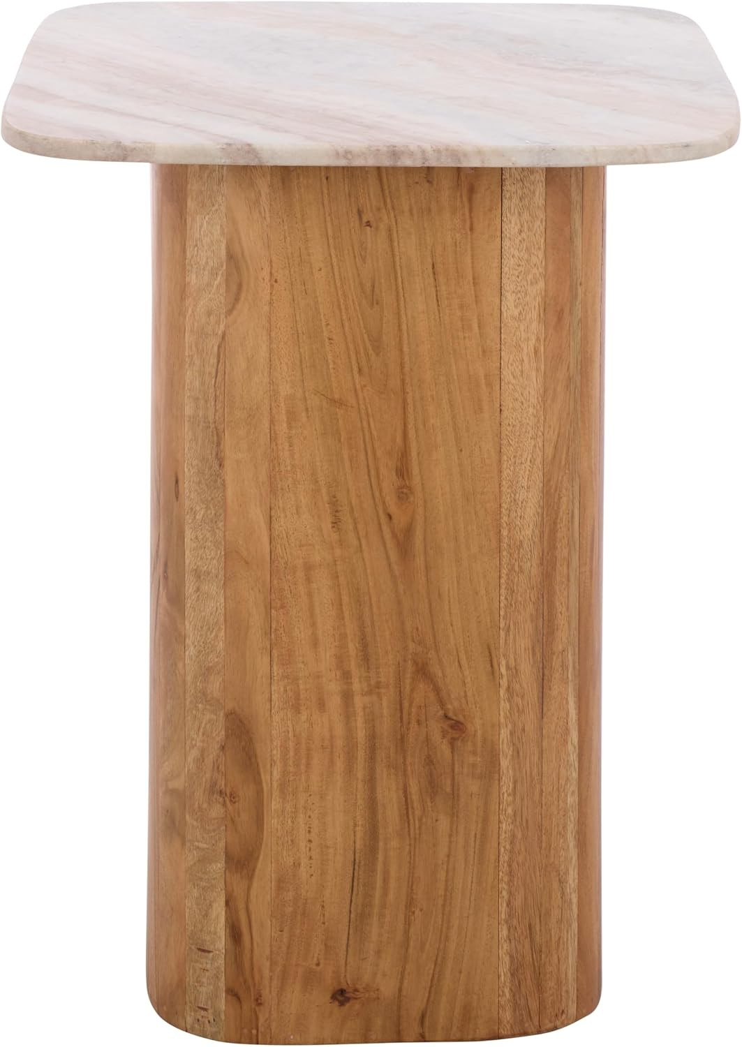 SAFAVIEH Home Collection – Marisa Marble Side Table, Brown & White Marble Top, Solid Acacia Wood Pedestal Base, Accent Table for Living Room or Bedroom (ACC2917A) | Amazon (US)