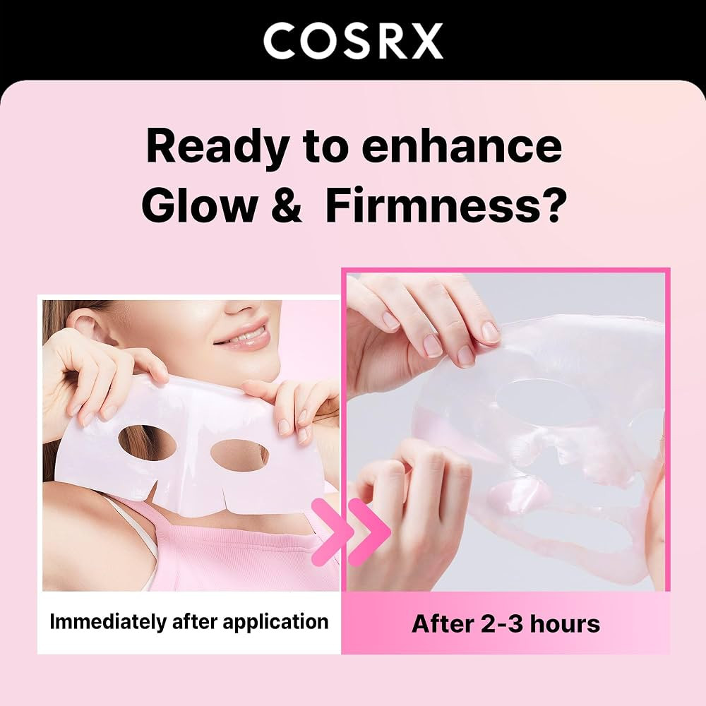 COSRX Pink Peptides Collagen Lifting Glow Hydrogel Face Masks Skincare 3 EA, Collagen Face Mask, ... | Amazon (US)