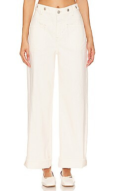 Free People x We The Free Palmer Cuffed Wide Leg In Eggshell from Revolve.com | Revolve Clothing (Global)