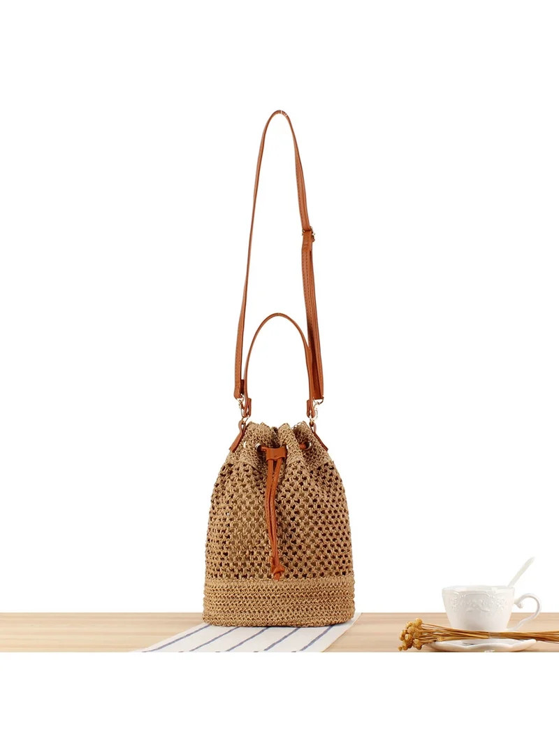 Jiibva Summer Woven Rattan Handbag Bags, Women Straw Shoulder Bag Drawstring Straw Purse Beach Sh... | Walmart (US)