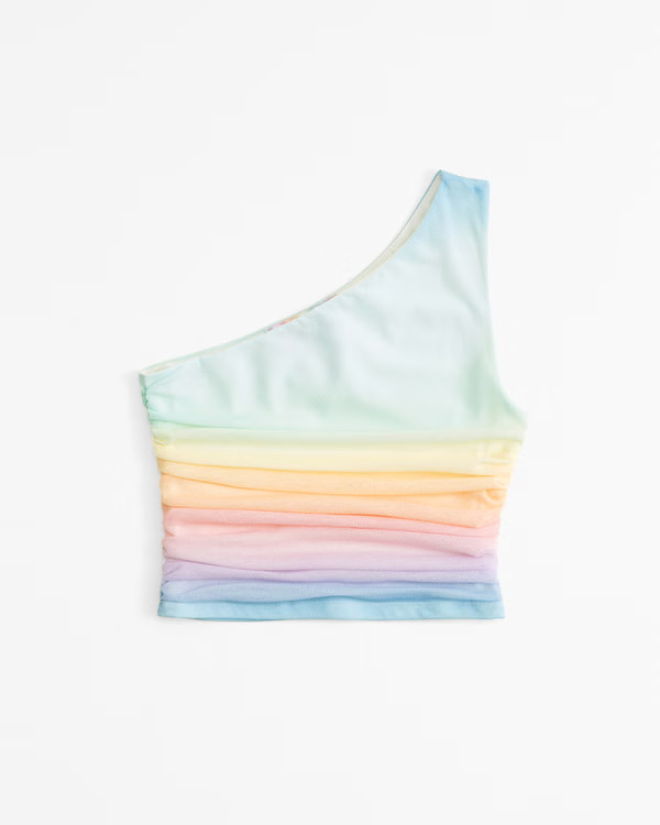 Women's Pride Mesh Asymmetrical Top | Women's Clearance | Abercrombie.com | Abercrombie & Fitch (US)
