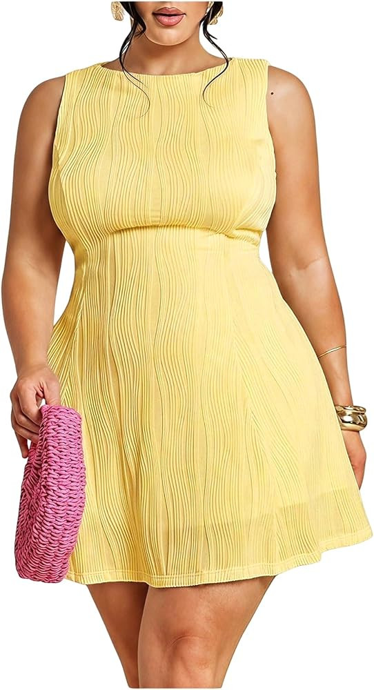 BEAUDRM Women's Plus Size Summer Wedding Guest Dress Mini Cocktail Dress Prom Birthday Graduation... | Amazon (US)