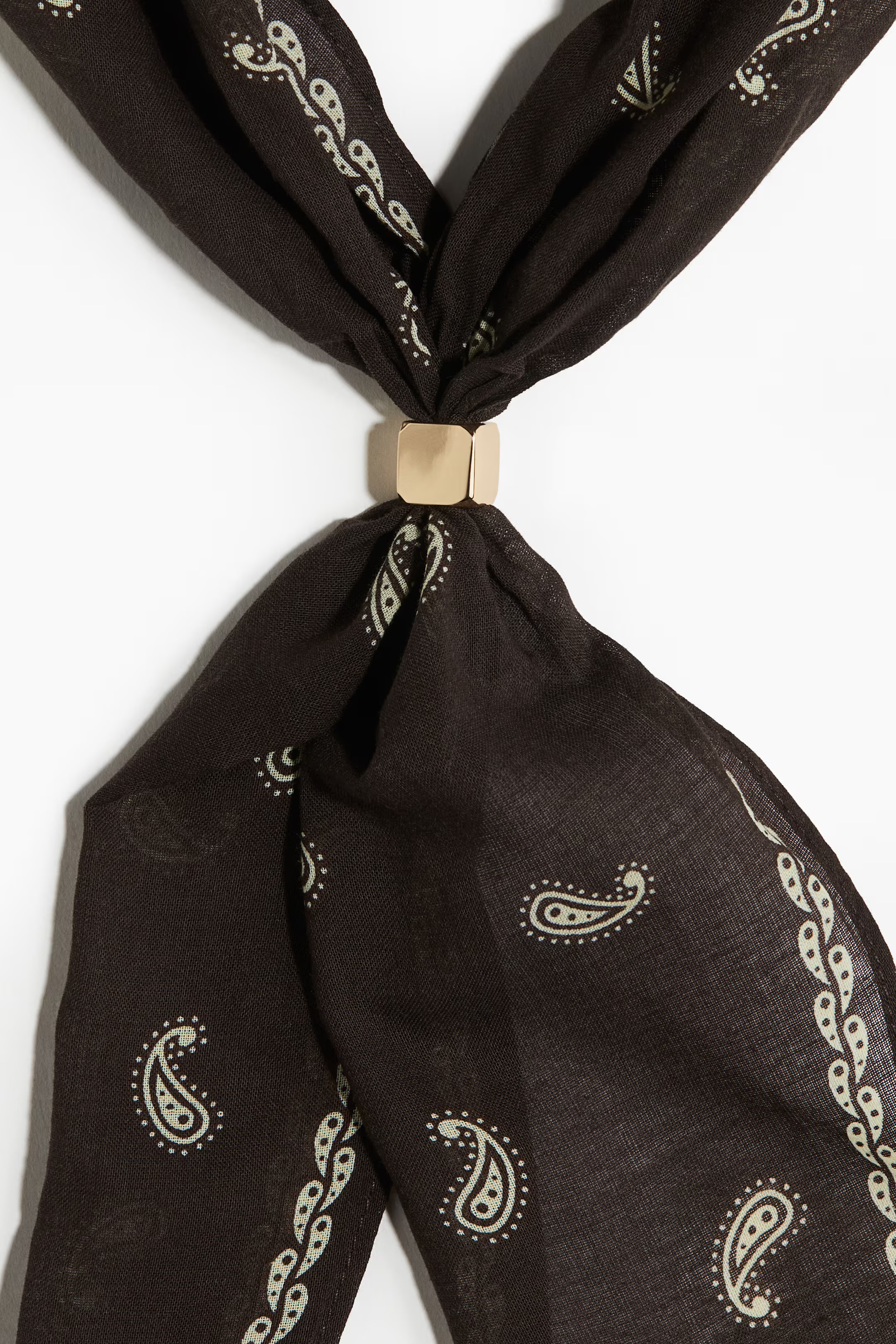 Bead-detail neck scarf - Dark brown/Paisley-patterned - Ladies | H&M GB | H&M (UK, MY, IN, SG, PH, TW, HK)