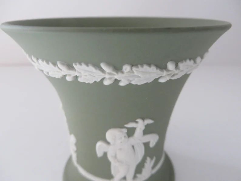 Wedgwood Jasperware vintage 1970's sage green posy vase, Wedgwood Jasperware, Green Jasperware, S... | Etsy (US)