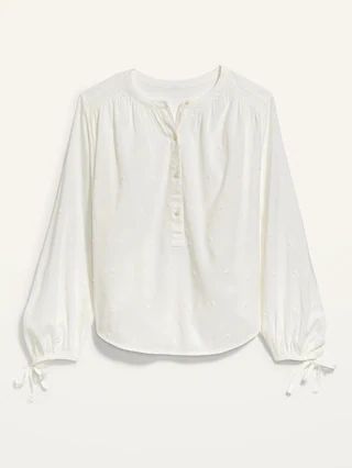 Elbow-Sleeve Embroidered Blouse for Women | Old Navy (US)