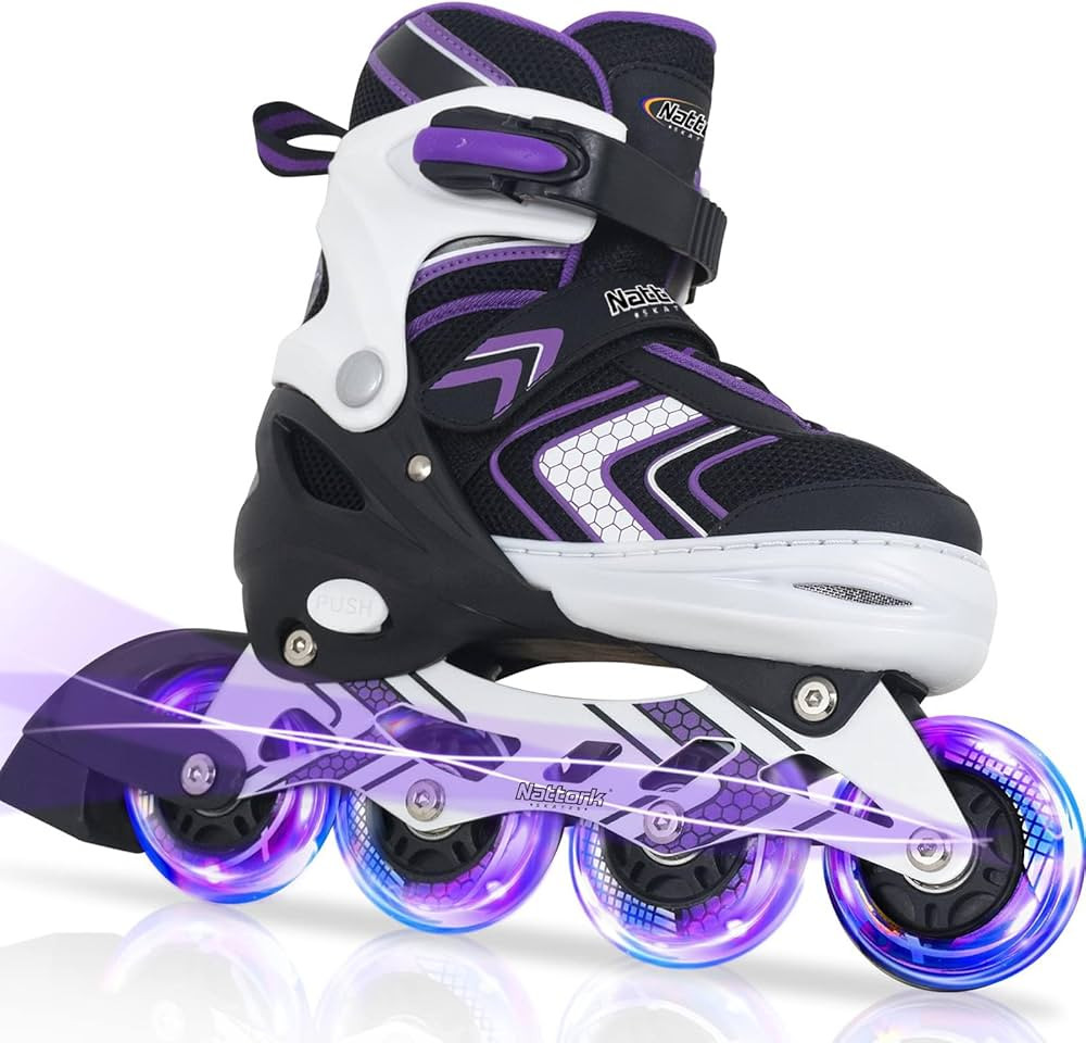 Nattork Inline Skates for Girls and Boys with Full Light up Wheels, Adjustable Beginner Roller Sk... | Amazon (US)