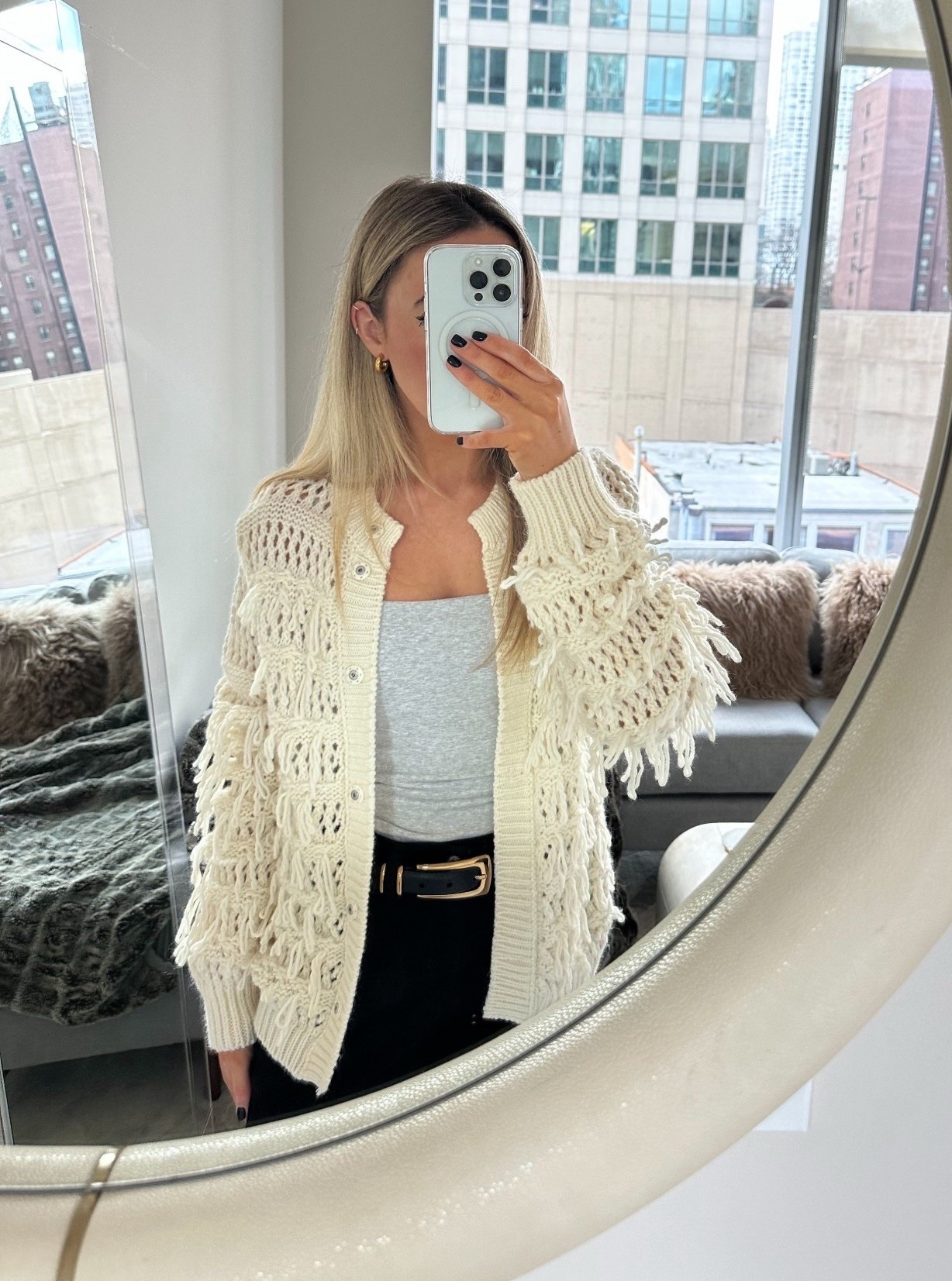 Chicago: Daily Outfit 

ootd style fashion, women’s outfit, winter outfit, cardigan and jeans look, bootcut jeans, black jeans, black boots, Madewell belt, 

#LTKootd #LTKgrwm #LTKdayinmylife