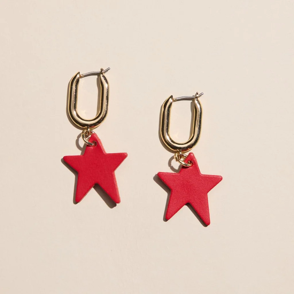 Crimson Tate Star Huggie Earrings | Nickel and Suede