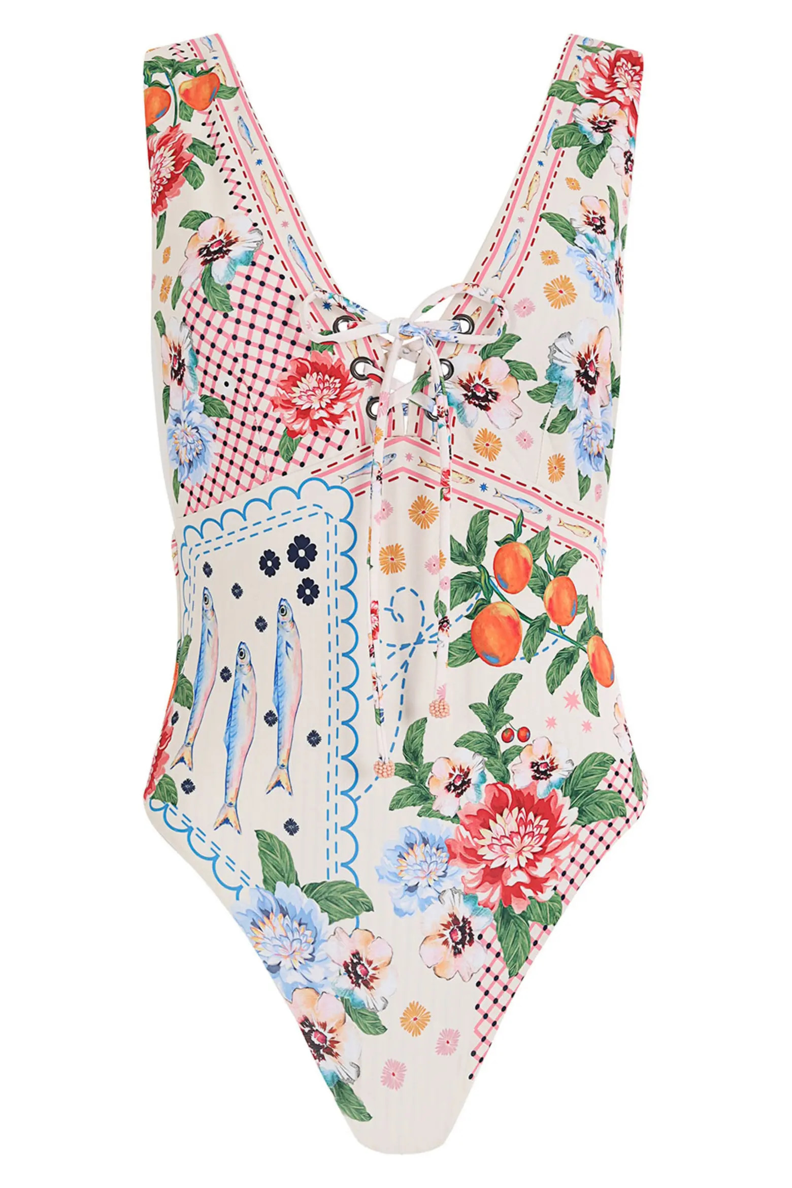 Priscila Basket Lace-Up One-Piece Swimsuit (Women) | Nordstrom | Nordstrom