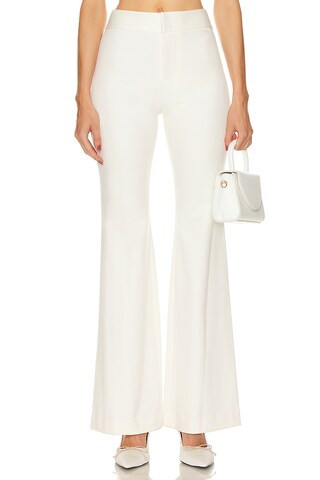Alice + Olivia Deanna High Rise Boot Pant in Ecru from Revolve.com | Revolve Clothing (Global)