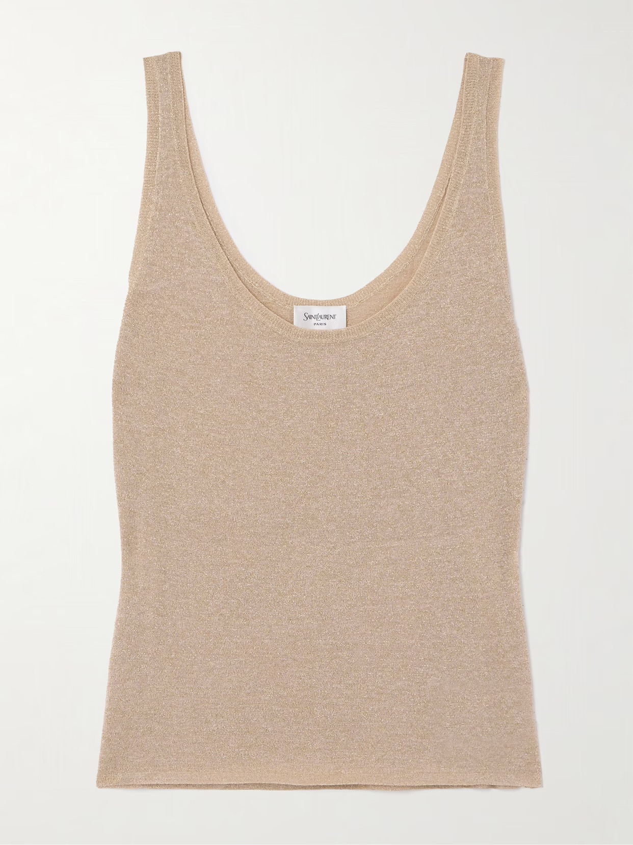 SAINT LAURENT - Metallic Knitted Tank - Neutrals | NET-A-PORTER (US)
