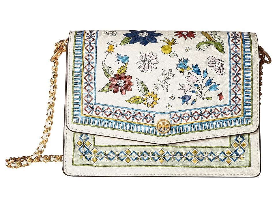 Tory Burch Robinson Floral Shoulder Bag (Ivory Meadow Folly) Shoulder Handbags | Zappos