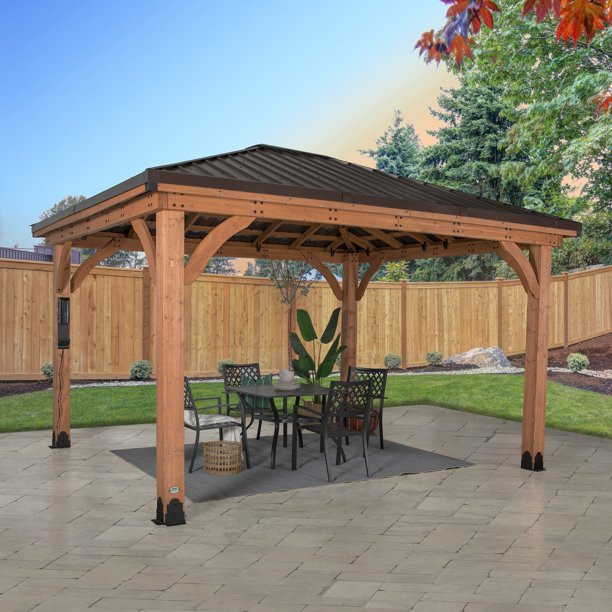 Backyard Discovery 14' x 12' Barrington Gazebo, Brown | Walmart (US)
