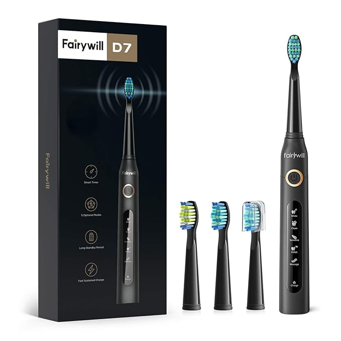 Fairywill Electric Toothbrush Powerful Sonic Cleaning, ADA Accepted Rechargeable Toothbrush with ... | Amazon (US)