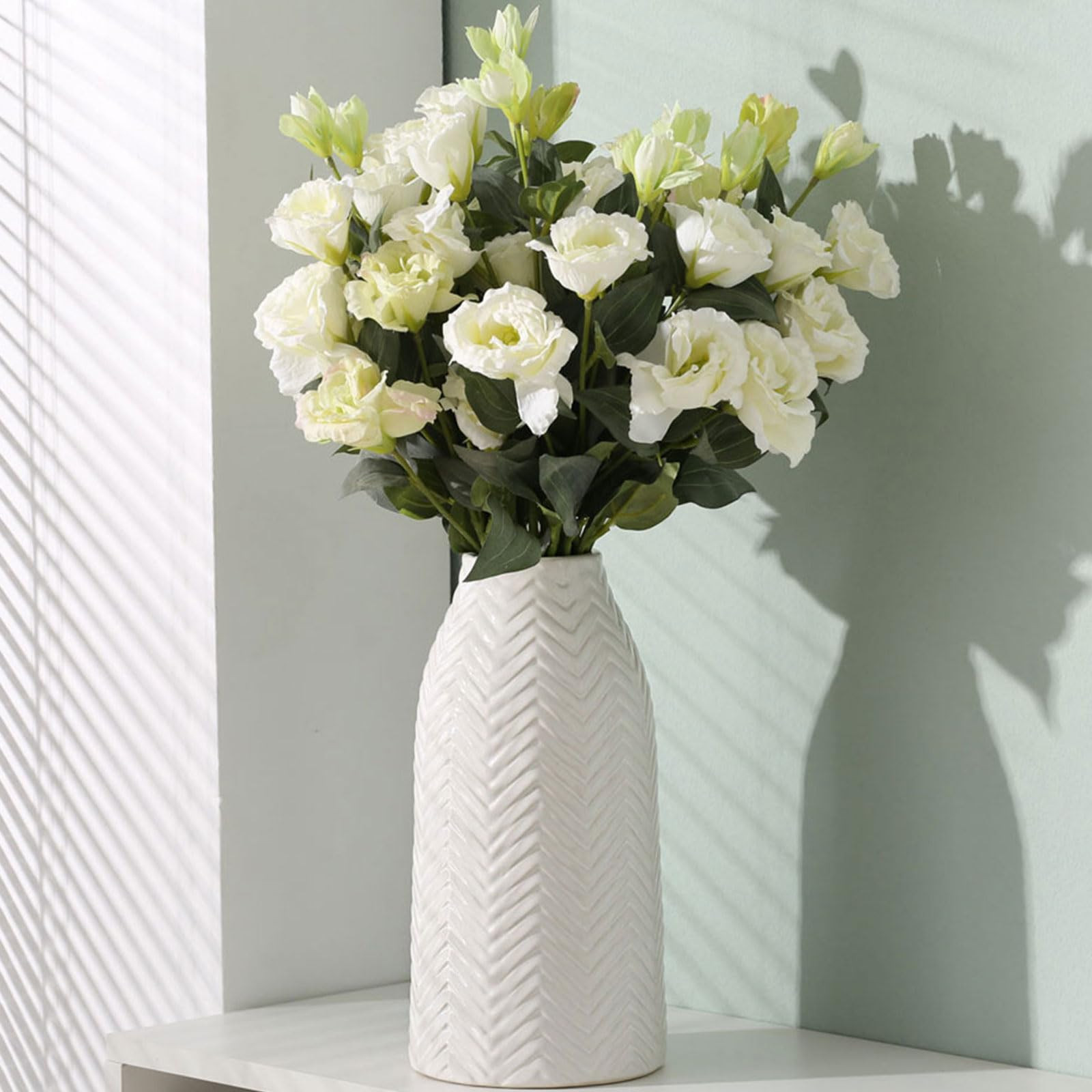 hjn White Vase for Flowers Ceramic Vase for Decor, Modern Decorative Tall Vases for Your Kitchen/... | Amazon (US)