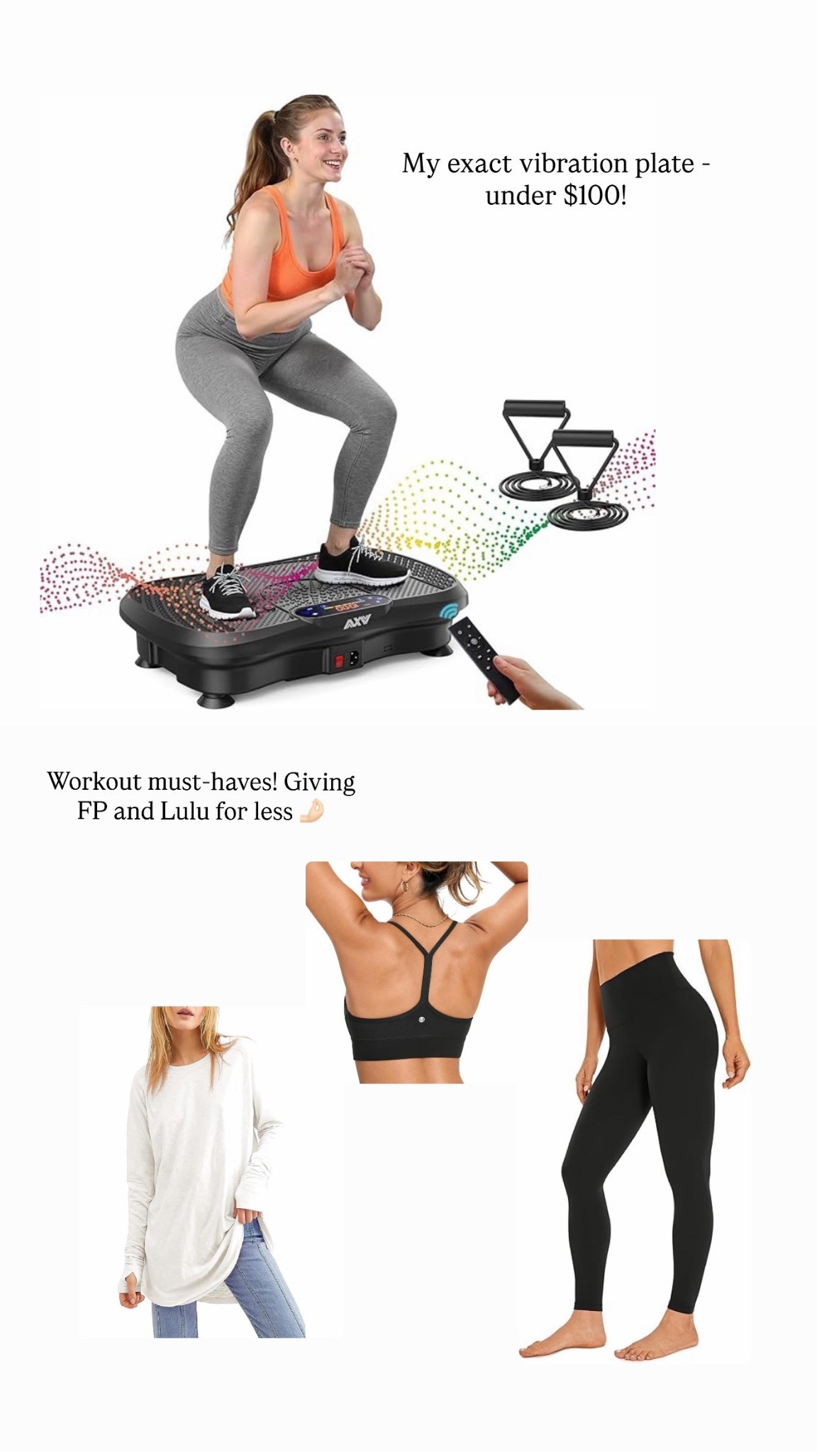 Self care - my vibration plate has become a favorite in my daily routine. It has multiple settings, and comes with two exercise bands to increase results. I’m also linking some of my workout essentials. I’ve been wearing this legging set and tunic combo for years. Wearing a small. #amazonfashion

#LTKselfcare #LTKmorningroutine #LTKActive