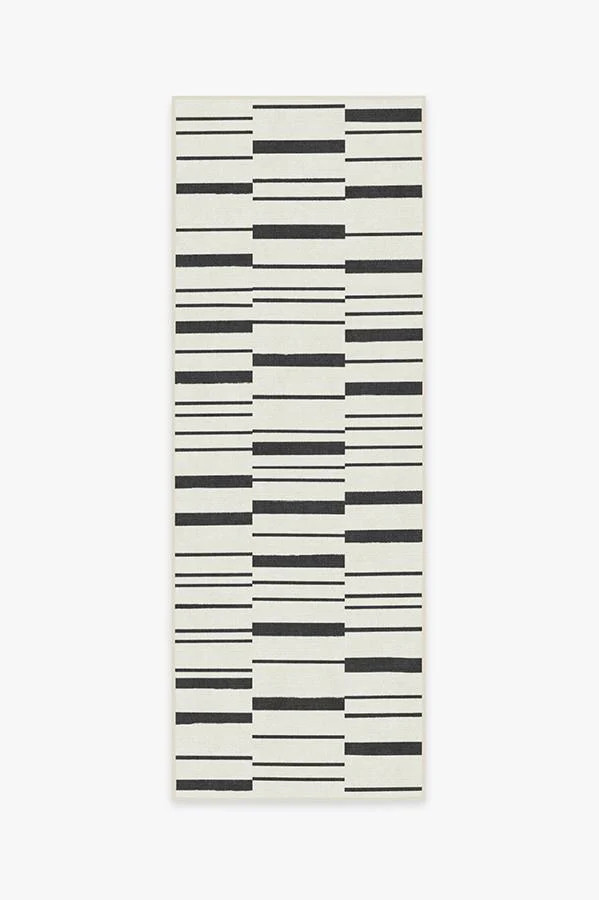 Broken Stripe Black Rug | Ruggable