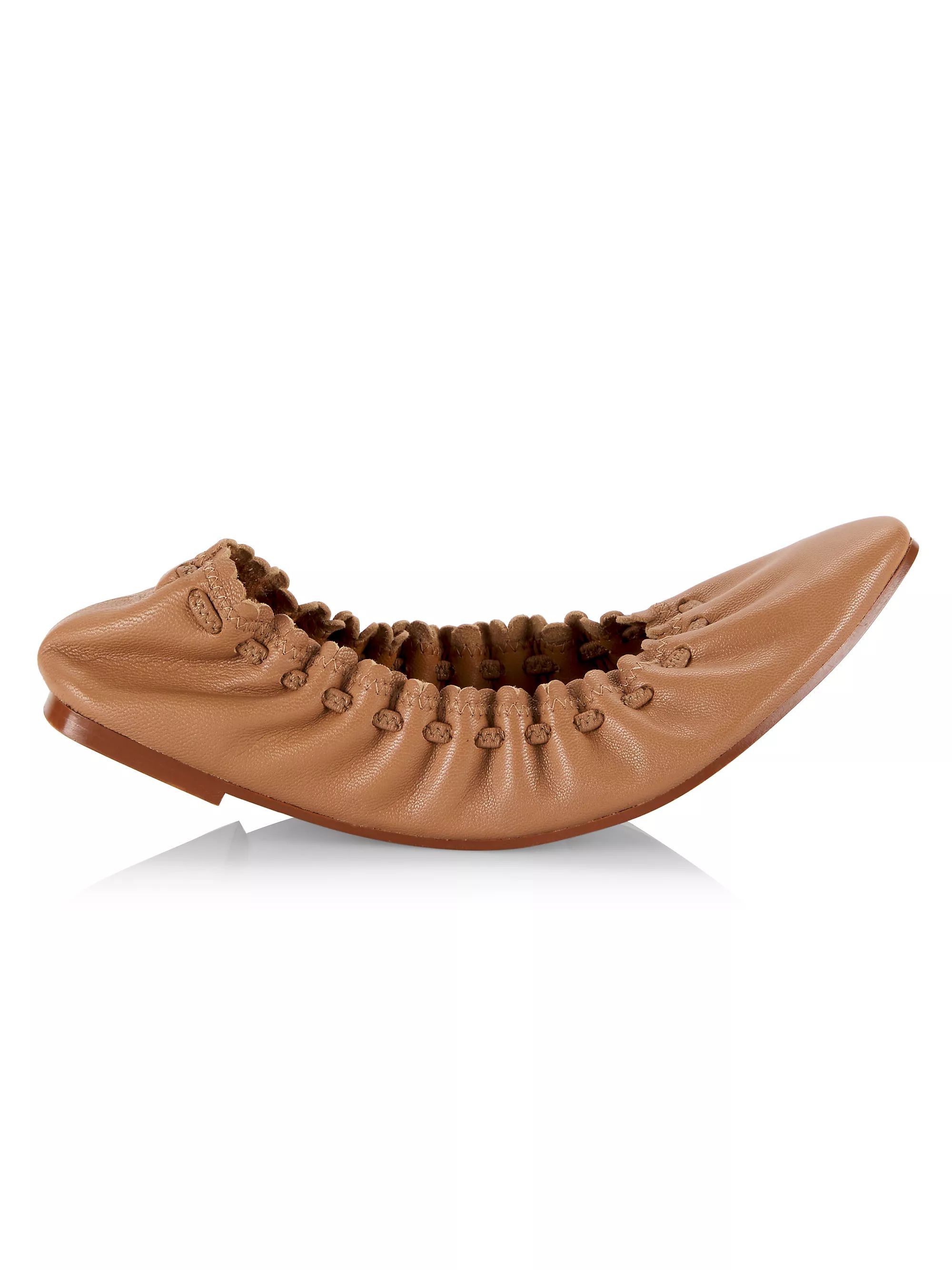 Jane Scalloped Leather Ballet Flats | Saks Fifth Avenue