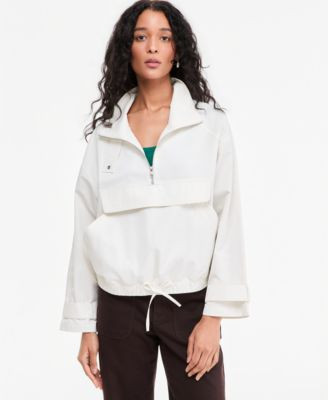 On 34th Women's Stand-Collar Pullover Anorak Jacket, Macy's Exclusive - Winter Ivory | Macy's