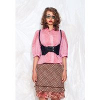 Vintage 70S Reworked Blouse in Overdyed Pink Lace 1970S Upcycled Tie-Dye Bubble Sleeve Shirt Large | Etsy (US)