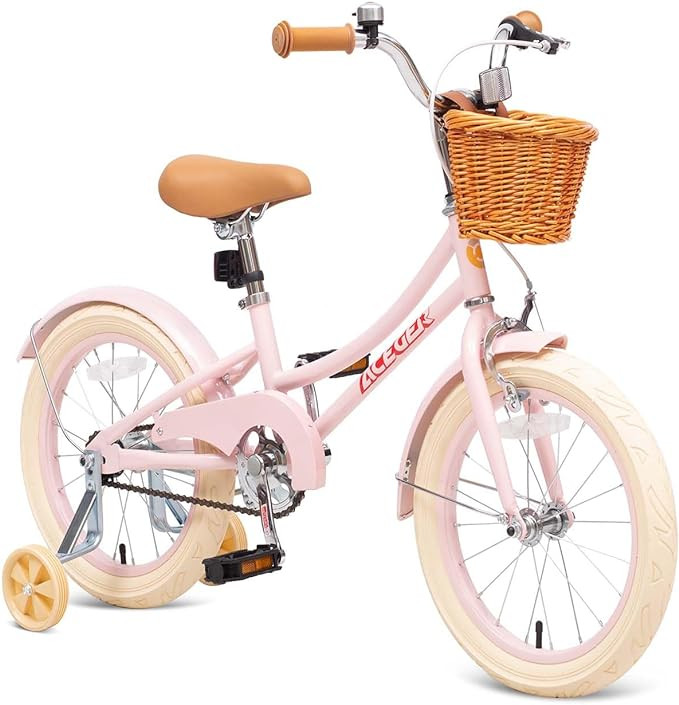 ACEGER Girls Bike with Basket, Kids Bicycle for 3-13 Years, Included Coaster Brake & Caliper Brak... | Amazon (US)