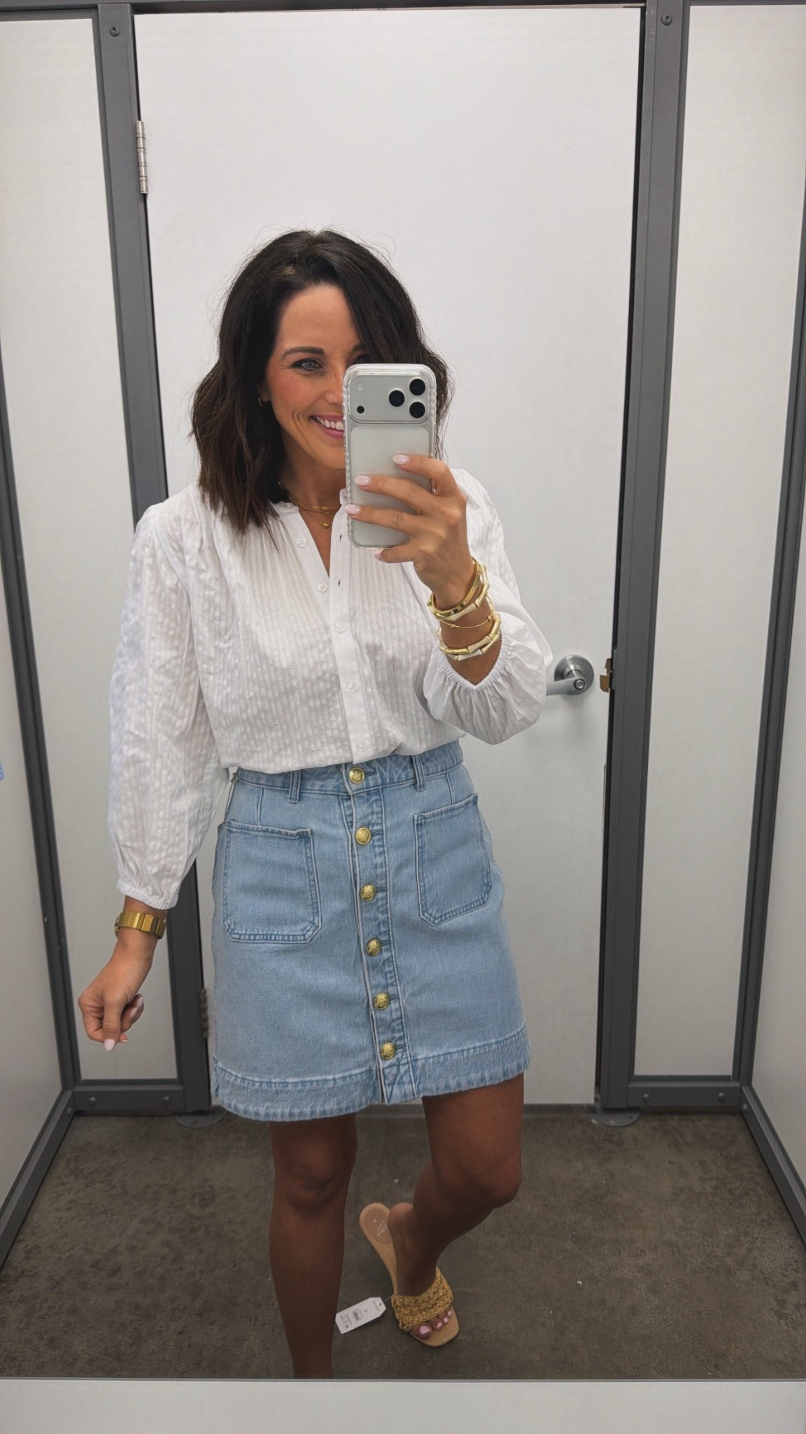 Such a cute and classic spring outfit 🤍 I love this lightweight white blouse paired with the denim skirt—it’s an easy look that still feels a little elevated. Perfect for spring days, casual outings, or workwear! 

Wearing a XS in skirt and small in top!

#ltkstyle #ltkfinds #springoutfit #denimskirt #springfashion #everydayoutfit #casualstyle #classicstyle #outfitideas #ltkfashion

#LTKPetite #LTKWorkwear #LTKmomlife