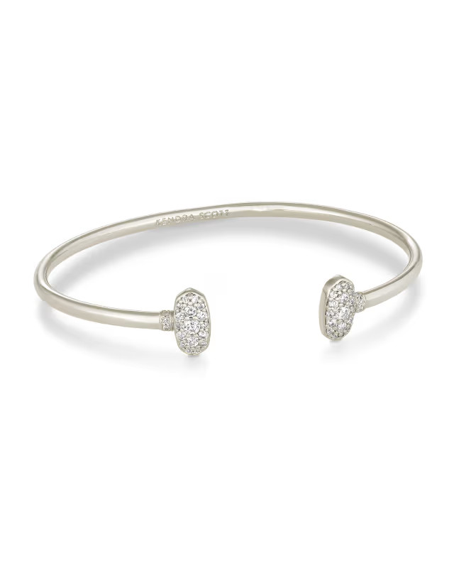 Grayson Silver Cuff Bracelet in White Crystal | Kendra Scott