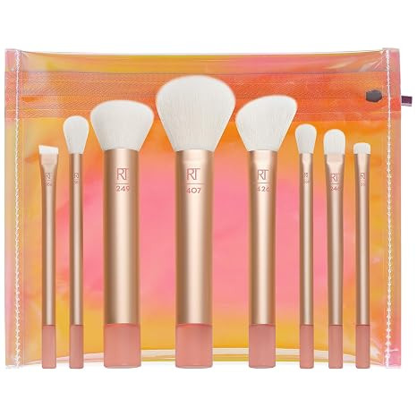 Real Techniques 9 Piece The Wanderer Makeup Brush Set, For Liquid, Cream, & Powder Eyeshadow, Fou... | Amazon (US)