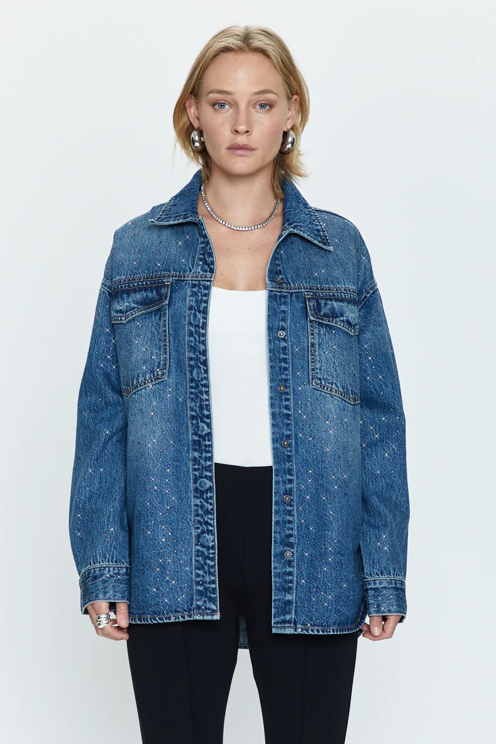 Mandy Oversized Shacket - Illuminating | Pistola Denim