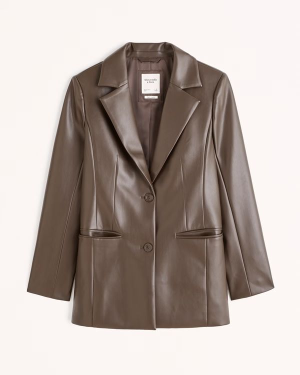 Vegan Leather Blazer | Abercrombie & Fitch (US)