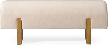 Maven Lane Juno Modern Upholstered Wooden Bench in Refined Natural Finish | Amazon (US)